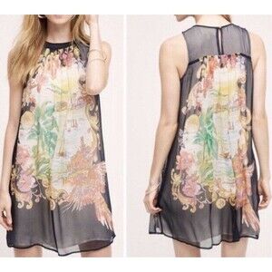 Moulinette Soeurs Anthropologie Womens Varese Silk Dress Size 4 Artsy European